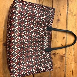Tommy Hilfiger Red and Black Patterned Tote